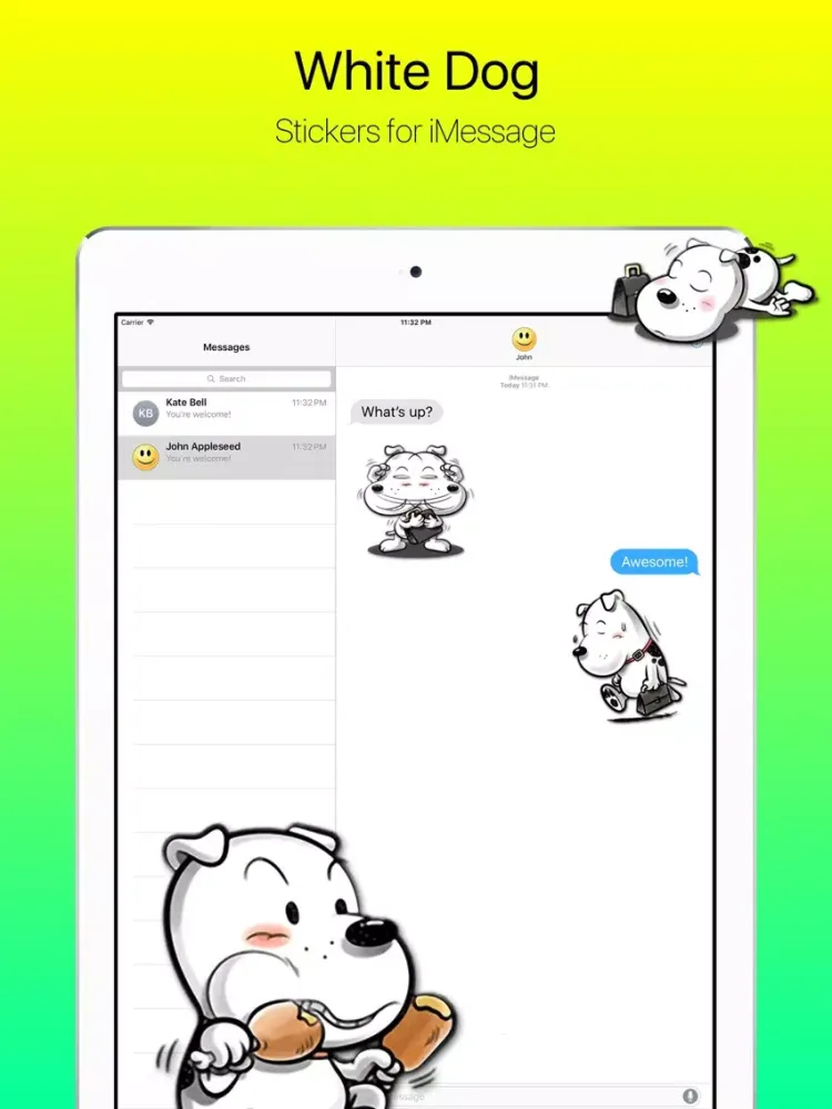 White Dog Adventures Stickers iPad  স্ক্রিনশট