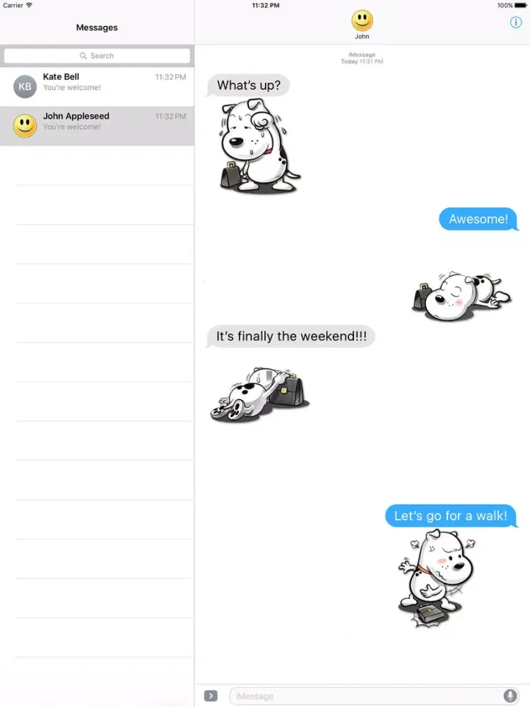 White Dog Adventures Stickers iPad  স্ক্রিনশট