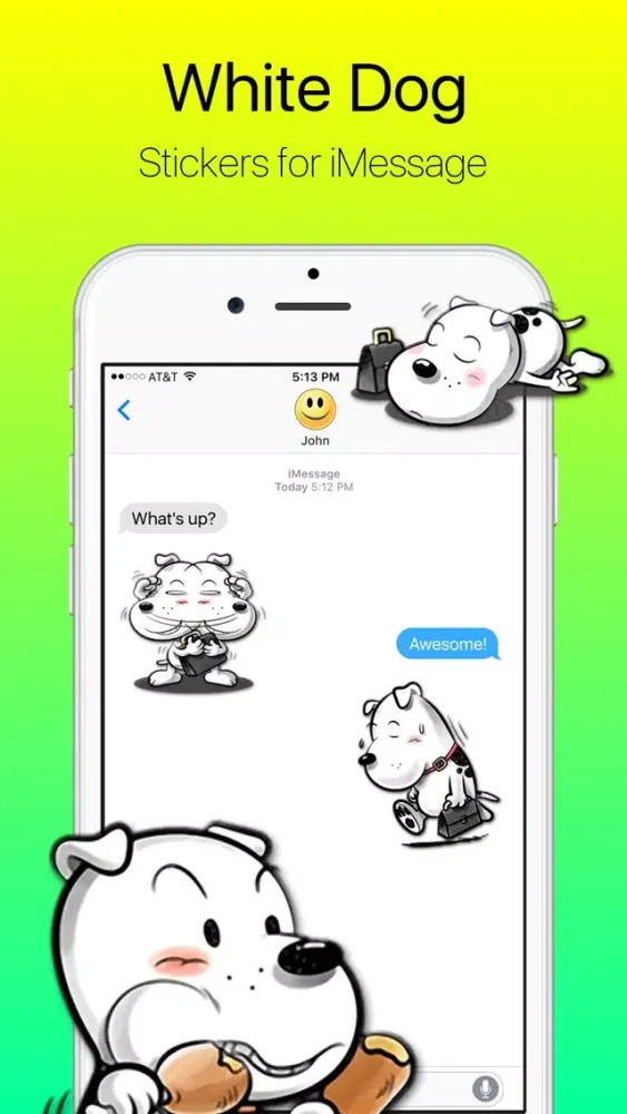 White Dog Adventures Stickers স্ক্রিনশট