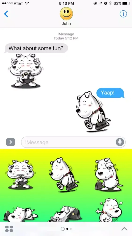 White Dog Adventures Stickers স্ক্রিনশট