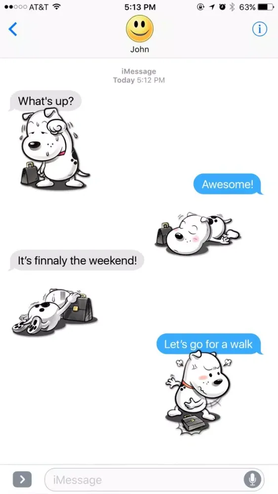 White Dog Adventures Stickers স্ক্রিনশট