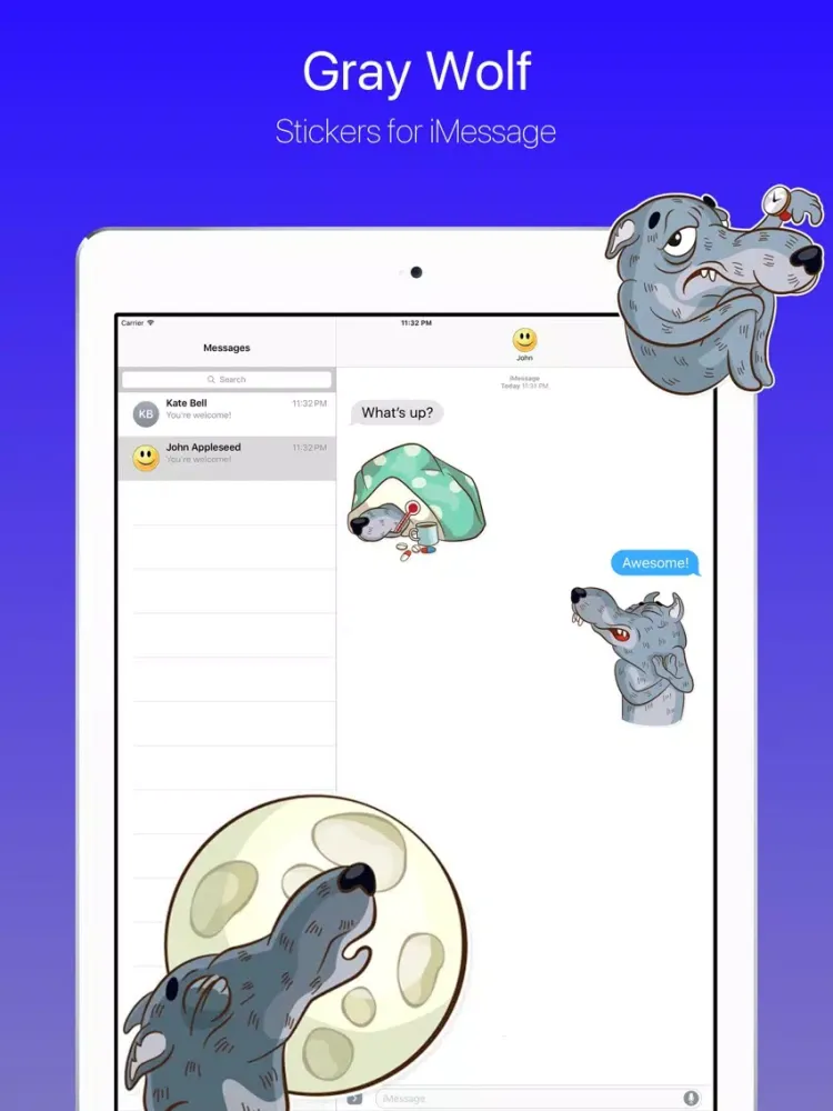 Gray Wolf Adventures Stickers iPad  স্ক্রিনশট