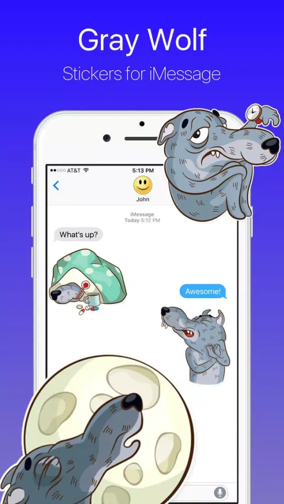 Gray Wolf Adventures Stickers স্ক্রিনশট
