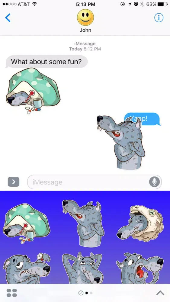 Gray Wolf Adventures Stickers স্ক্রিনশট