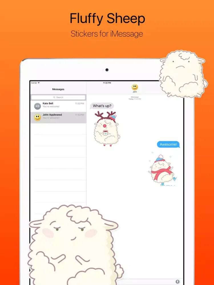 Captures d'écran de Funny and Fluffy Sheep Stickers iPad 