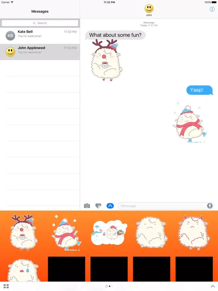 Captures d'écran de Funny and Fluffy Sheep Stickers iPad 