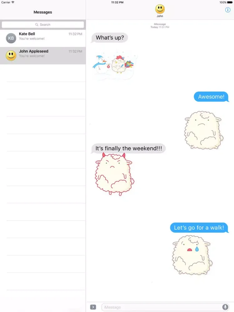 Captures d'écran de Funny and Fluffy Sheep Stickers iPad 