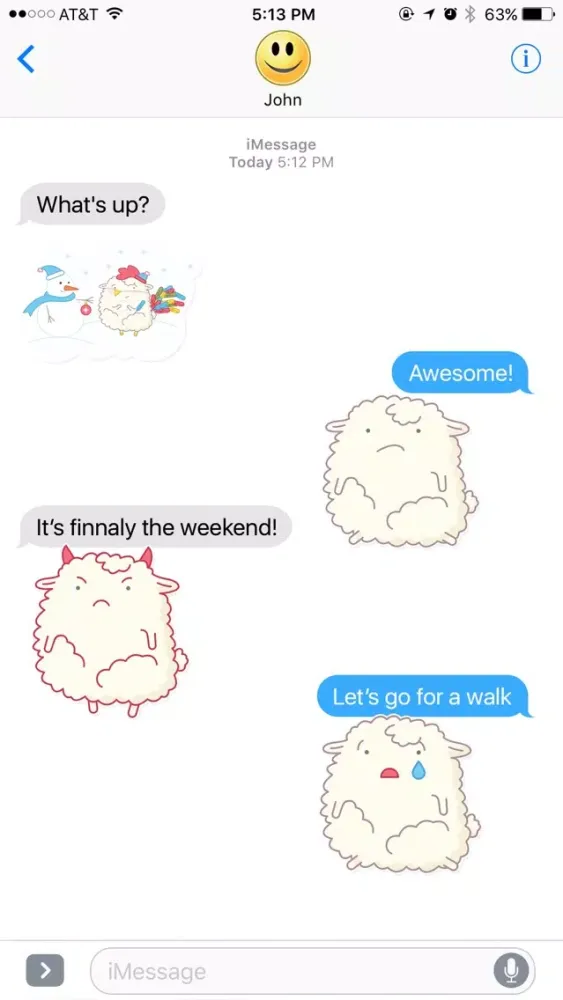 Captures d'écran de Funny and Fluffy Sheep Stickers