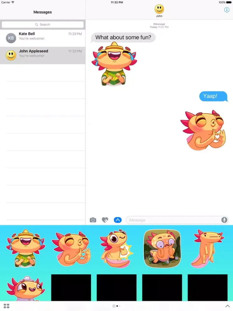Cute Salamander Stickers iPad  스크린샷