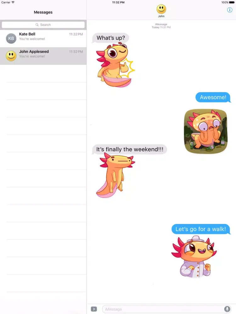Cute Salamander Stickers iPad  스크린샷