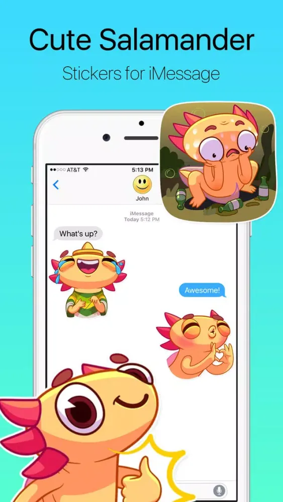 Cute Salamander Stickers 스크린샷