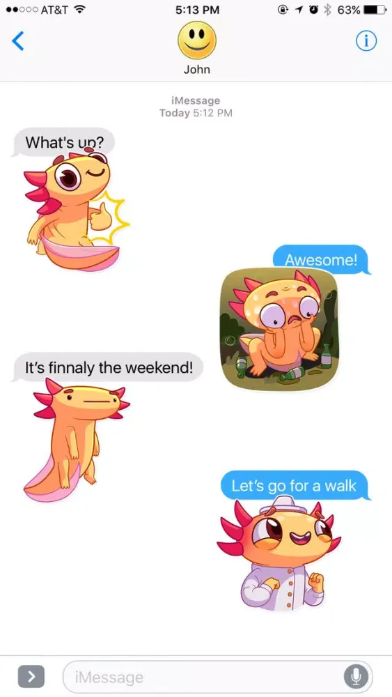 Cute Salamander Stickers 스크린샷