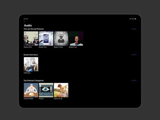 Ảnh chụp màn hình của The Jim Stroud App iPad 