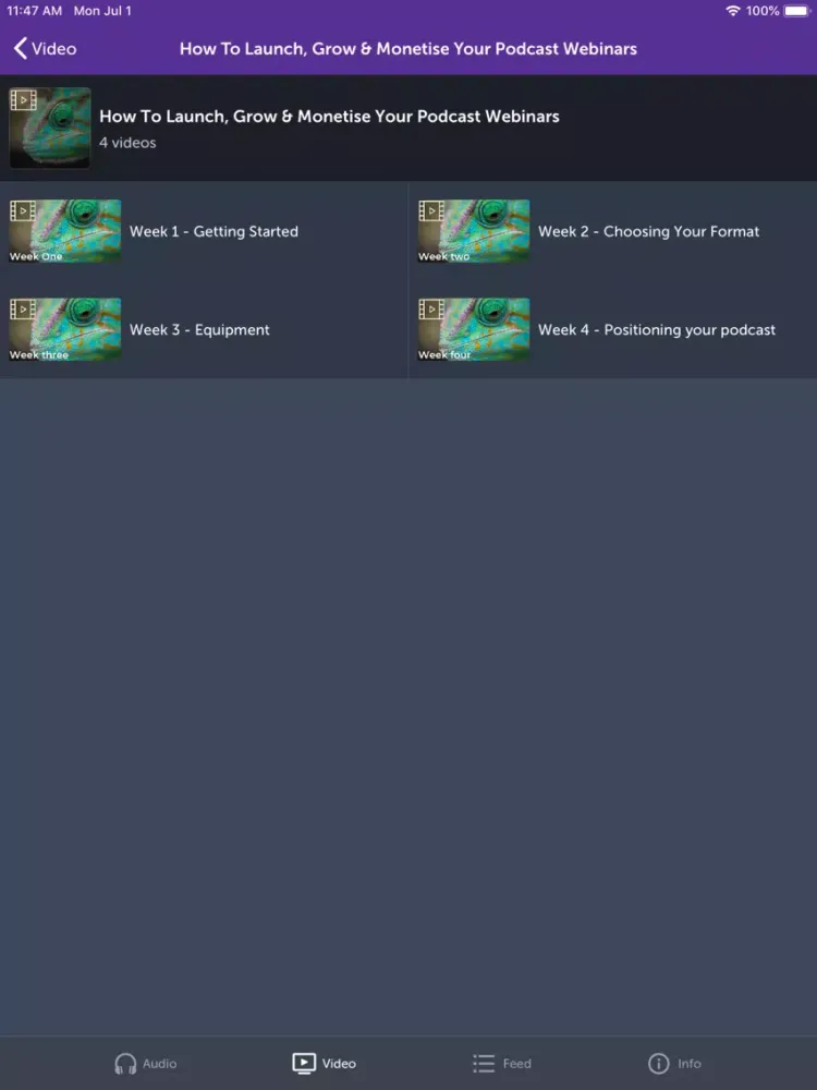 ภาพหน้าจอของ SupaCast iPad 
