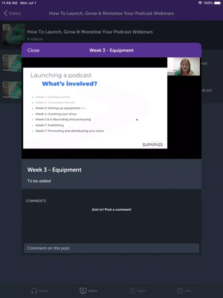 ภาพหน้าจอของ SupaCast iPad 