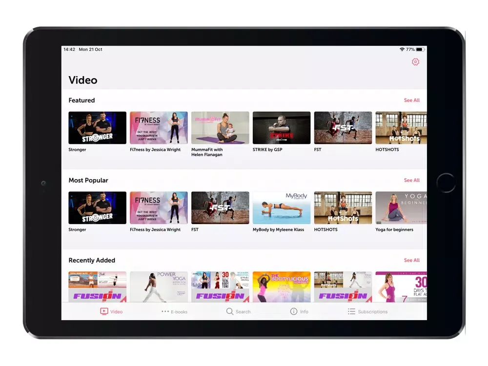 TV.FIT iPad  Screenshots