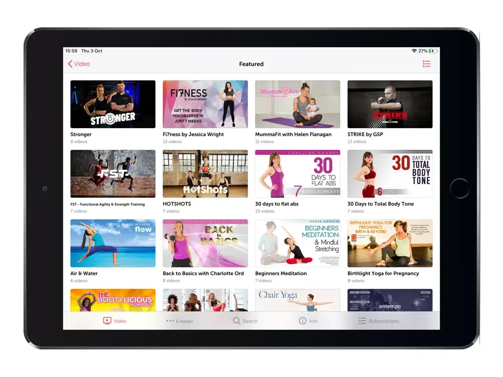 TV.FIT iPad  Screenshots