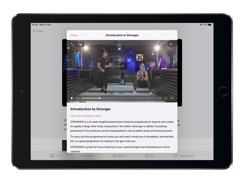 TV.FIT iPad  Screenshots