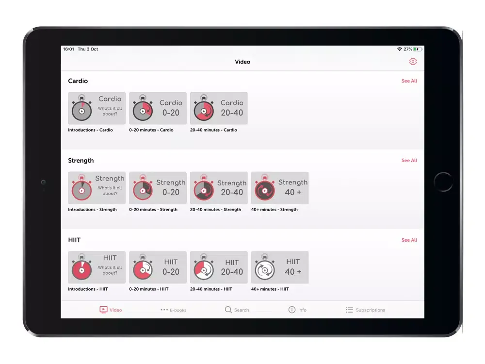 TV.FIT iPad  Screenshots