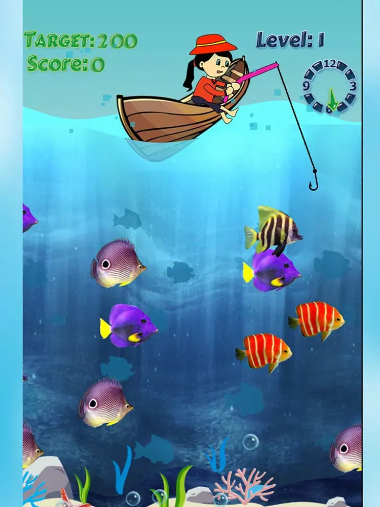 Girl Fishing Games : For Kids Play Catch And Hunting Big Fish Game iPad  Screenshots