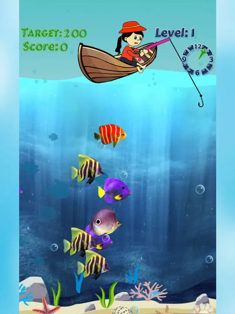 Girl Fishing Games : For Kids Play Catch And Hunting Big Fish Game iPad  Screenshots
