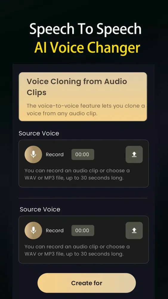 ภาพหน้าจอของ VoiceEchoAI:Real Voice Cloning