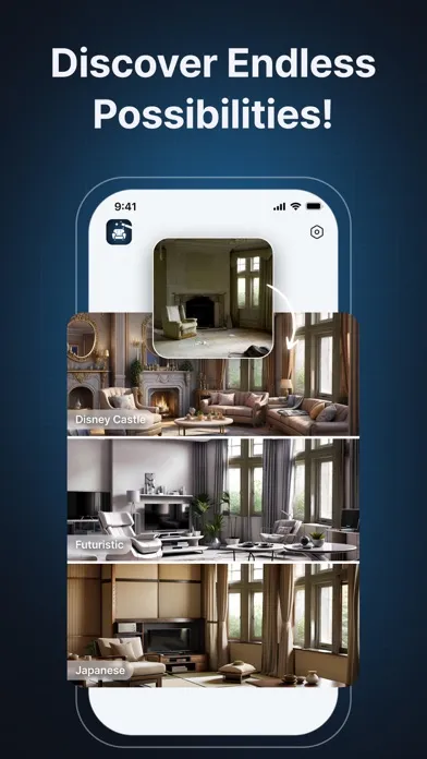 Zrzuty ekranu AI Interior Design - Wizard