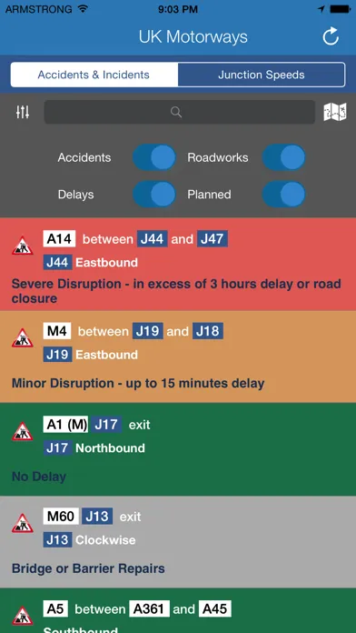 Tangkapan layar Motorways