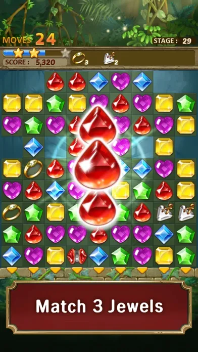 Capturas de tela do Jewels Jungle : Match 3 Puzzle