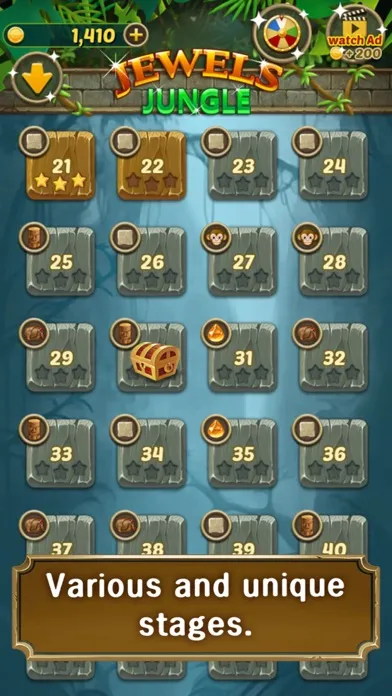 Capturas de tela do Jewels Jungle : Match 3 Puzzle
