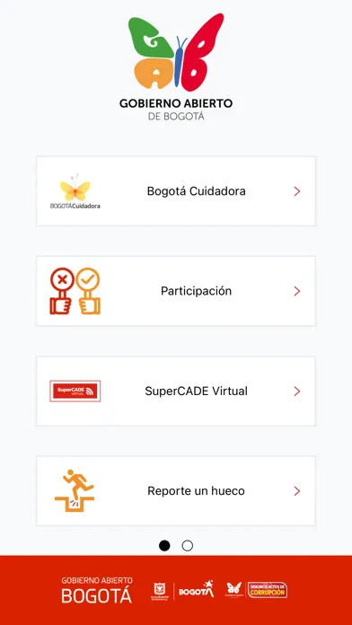 Ảnh chụp màn hình của GAB - Gobierno Abierto Bogotá