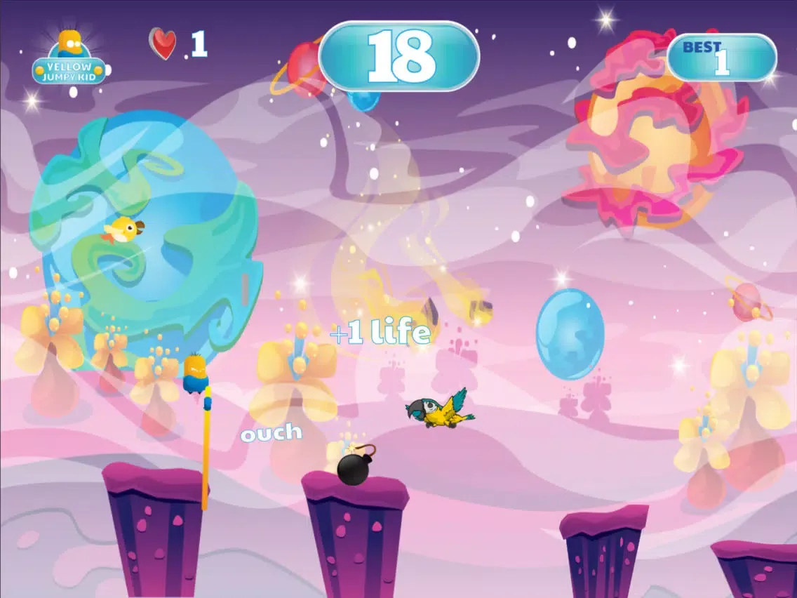 Screenshot di King the Yellow Jumpy Kid - Jump from Land to Land iPad 