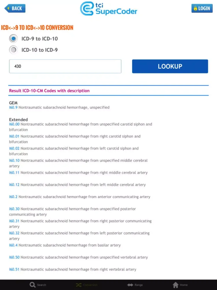 Screenshot di ICD-10 Search iPad