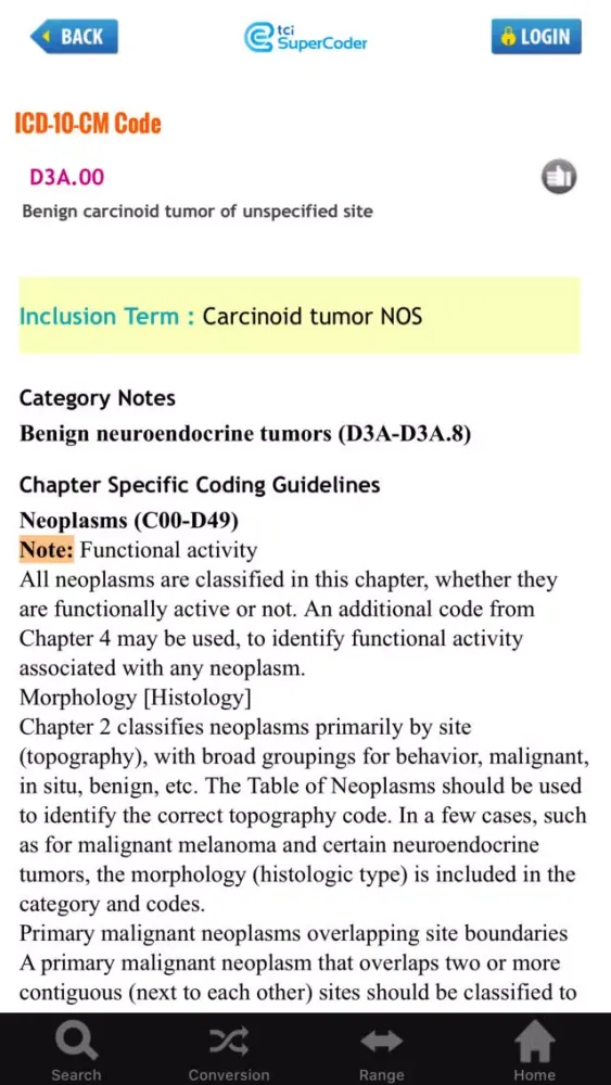 Screenshot di ICD-10 Search