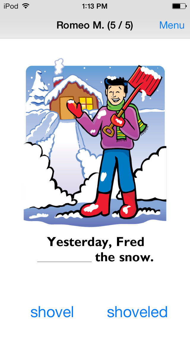 ภาพหน้าจอของ Regular Past Tense Verbs Fun Deck