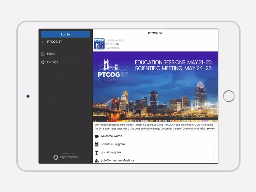 Capturas de tela do PTCOG 57 iPad 