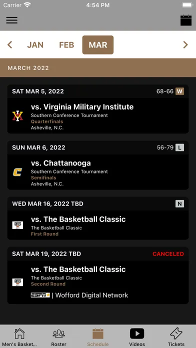 Wofford Terriers سکرین شاٹس