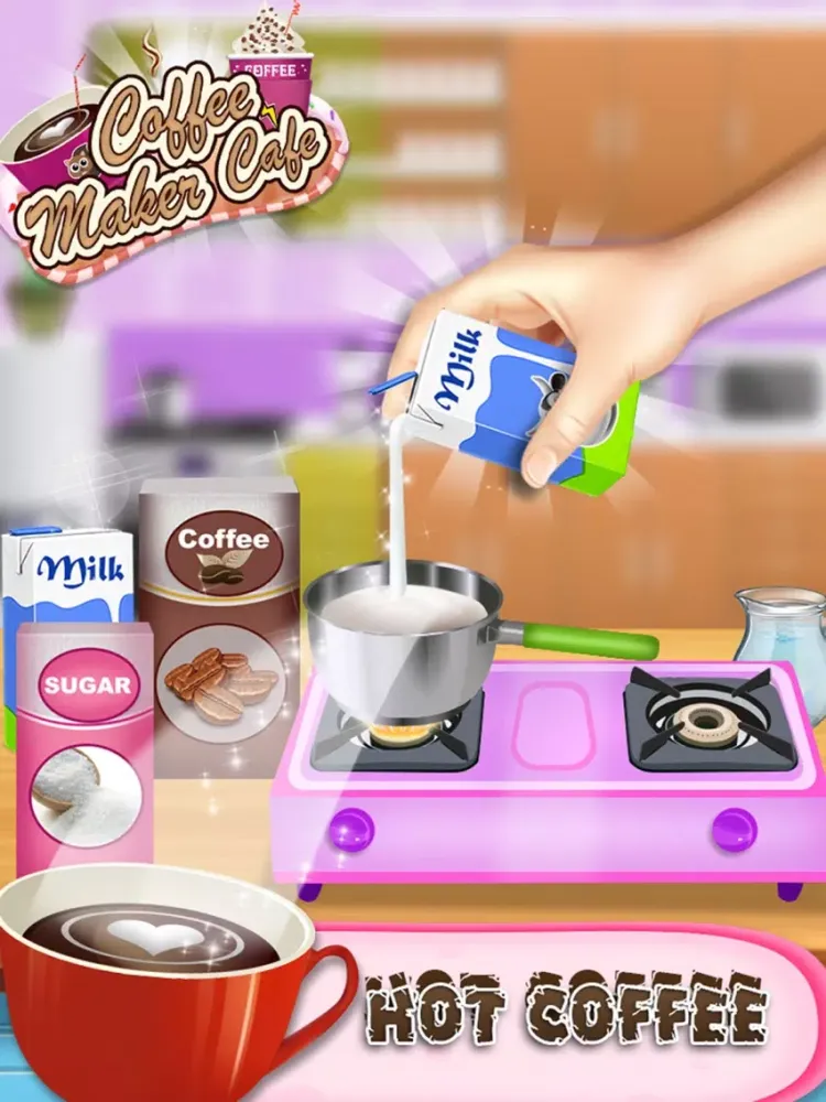 Capturas de tela do Zodiac coffee maker cafe shop iPad 