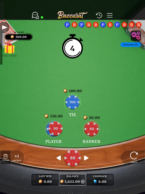 Tangkapan skrin Baccarat Crypto Game iPad 