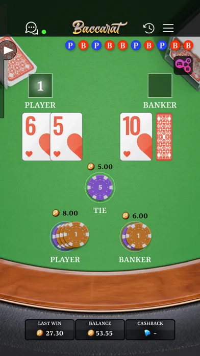 Tangkapan skrin Baccarat Crypto Game