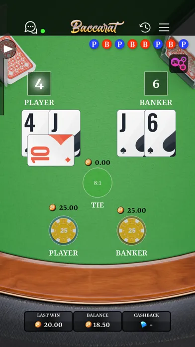 Tangkapan skrin Baccarat Crypto Game
