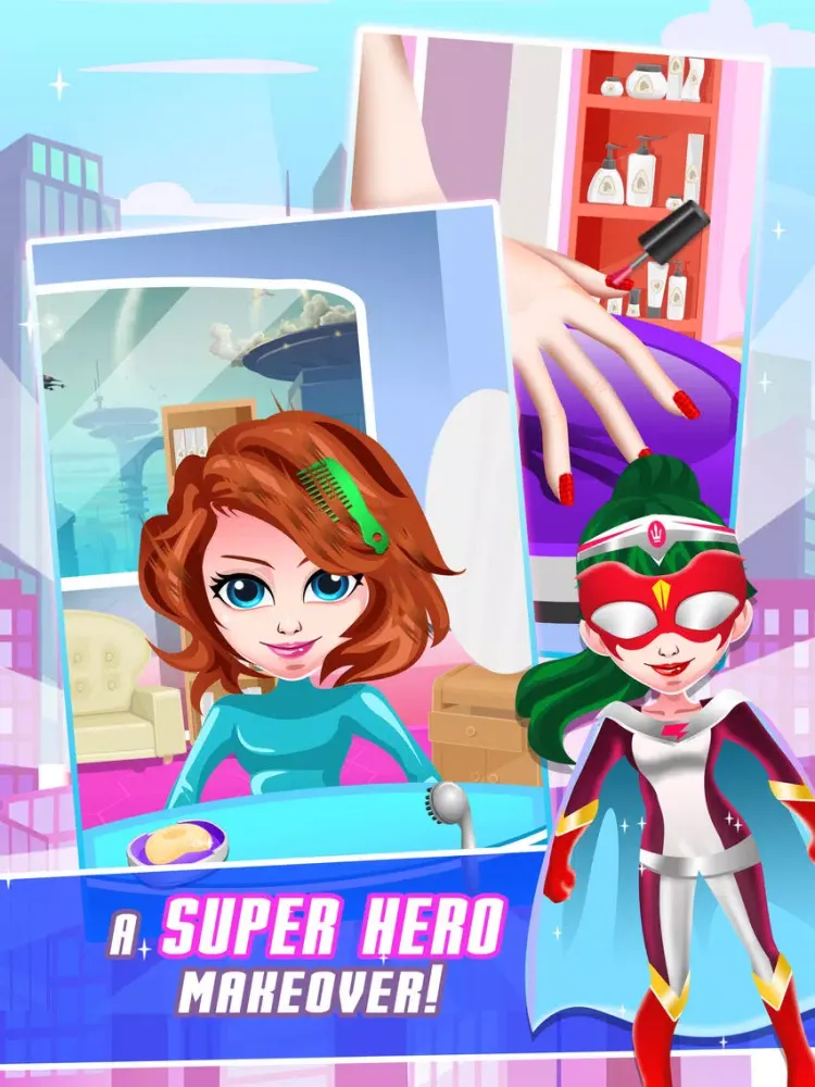 Superhero Princess Girl Salon - Makeup, Spa, and Makeover Kids Games iPad  سکرین شاٹس