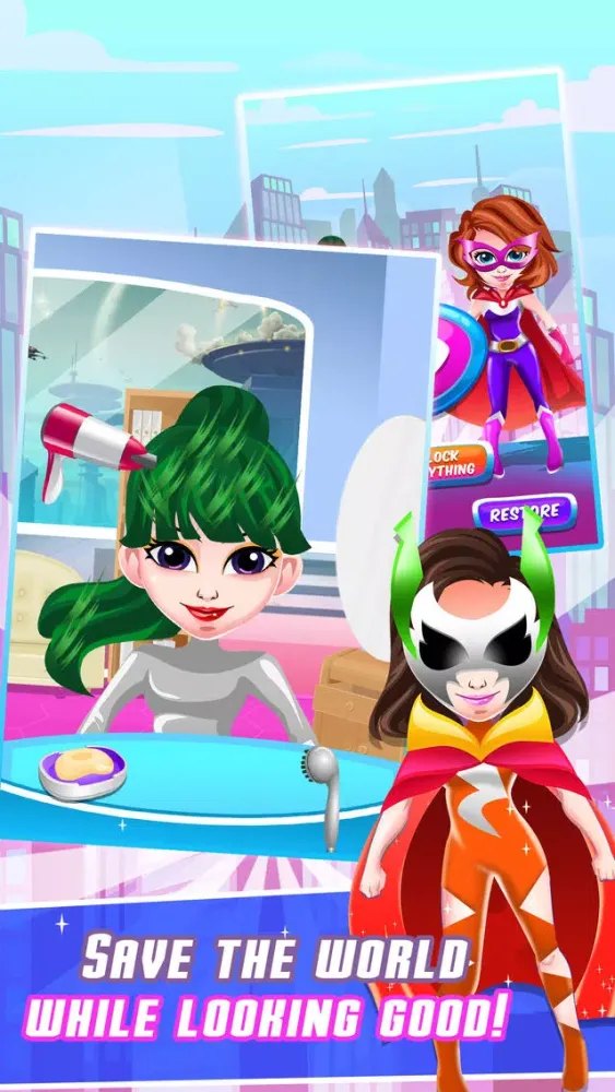 Superhero Princess Girl Salon - Makeup, Spa, and Makeover Kids Games سکرین شاٹس