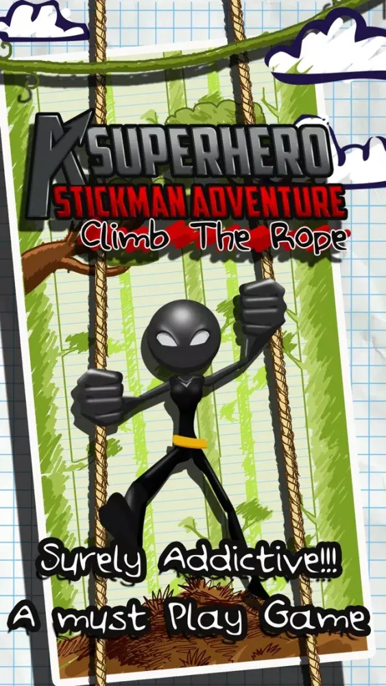 Screenshot di A Superhero Stickman Adventure - Climb The Rope
