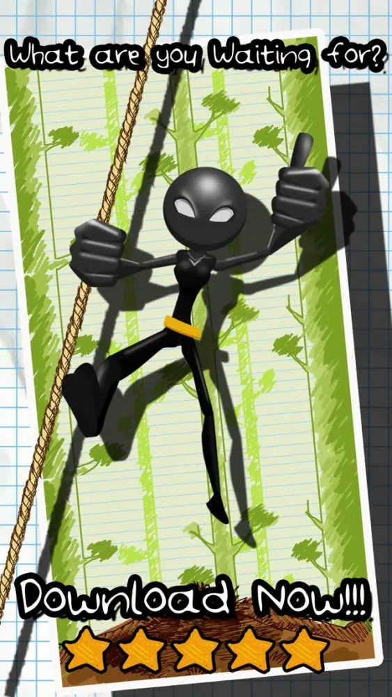 Screenshot di A Superhero Stickman Adventure - Climb The Rope