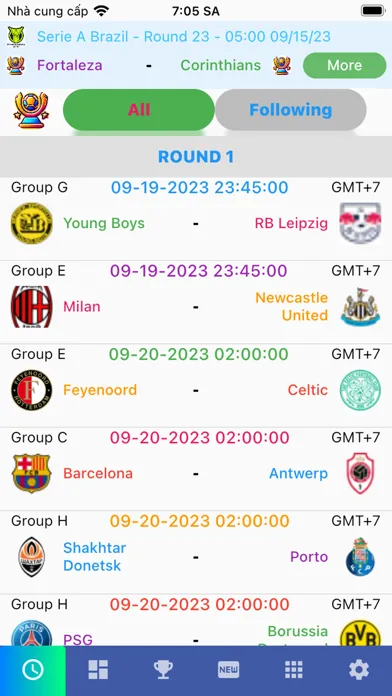 Match Schedule Screenshots