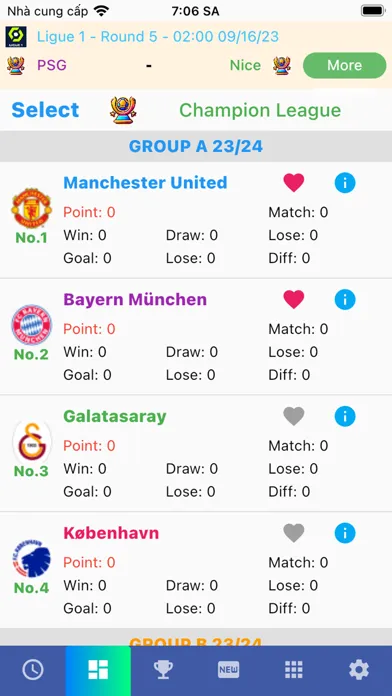Match Schedule Screenshots