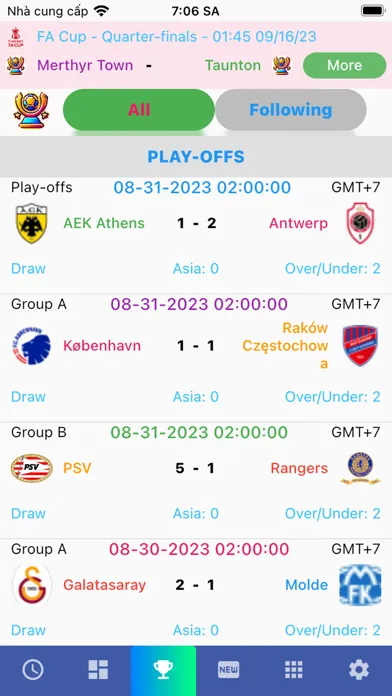 Match Schedule Screenshots