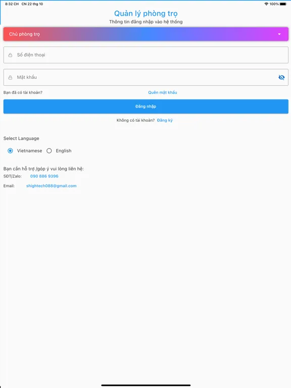 Quản Lý Phòng Trọ Việt Nam iPad 應用截圖