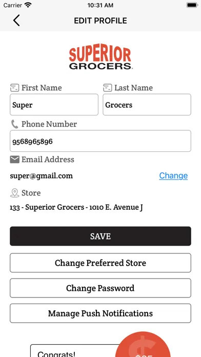 ภาพหน้าจอของ Superior Grocers California